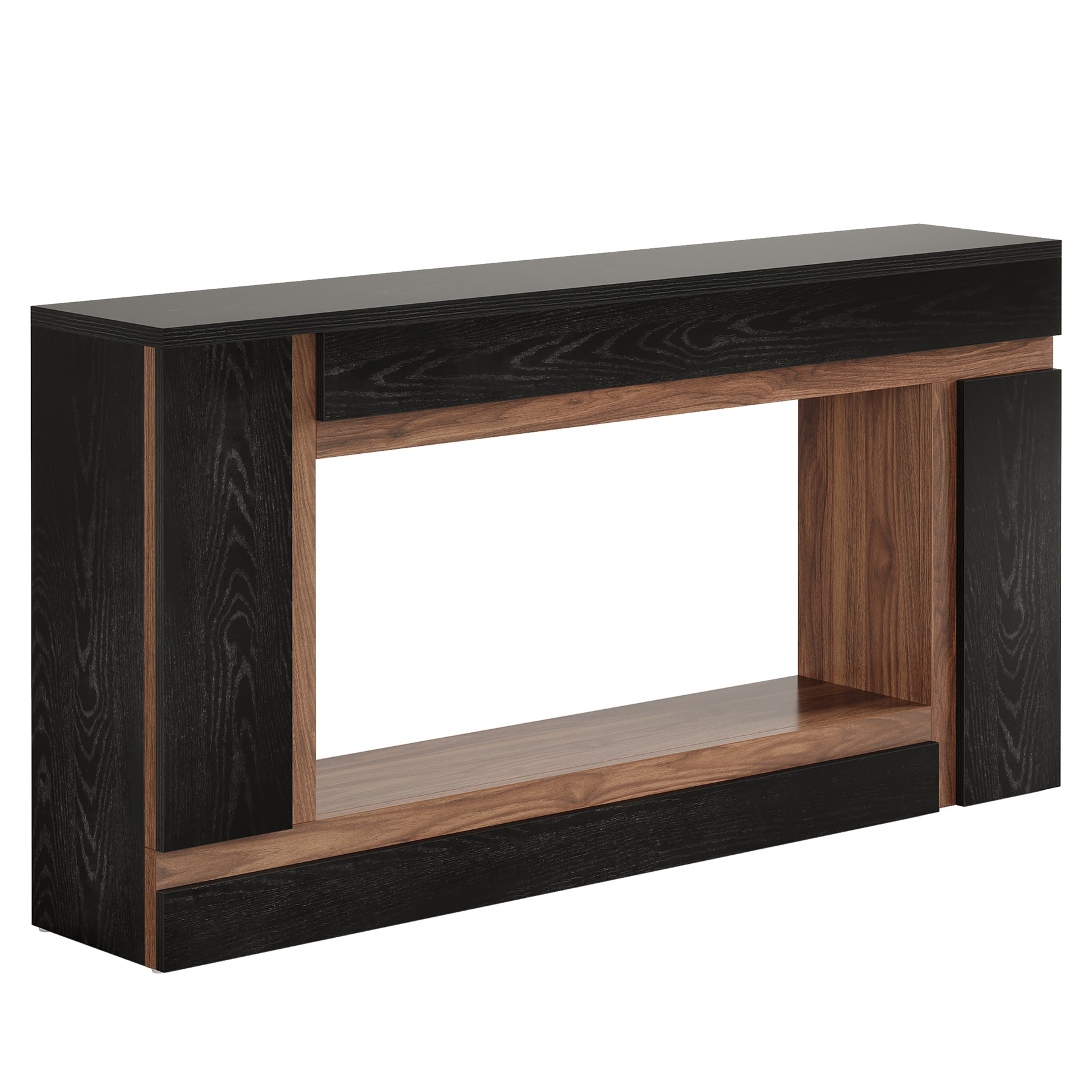 Console Table, 2-Tier Wooden Rectangular Sofa Table Hallway Table_voghion.com